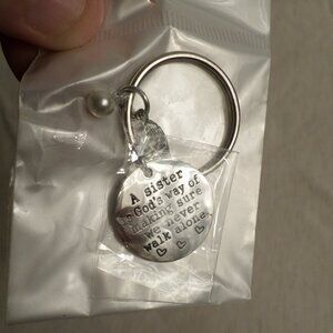 Set of 2 Sister Key Chains Silver & Gold New